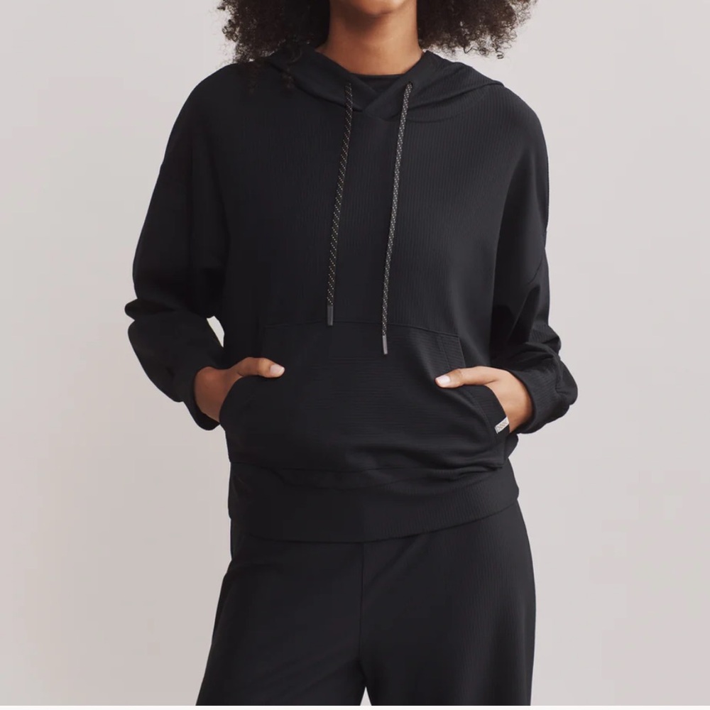 NWT NEW RHONE ripple hoodie hooded pullover black XS